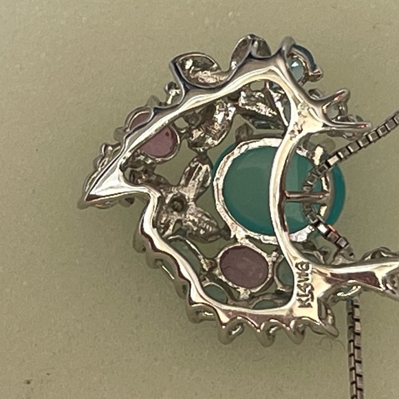 Blue Marine White Gold Necklace( K14 Japan Settings) - Picture 8 of 8